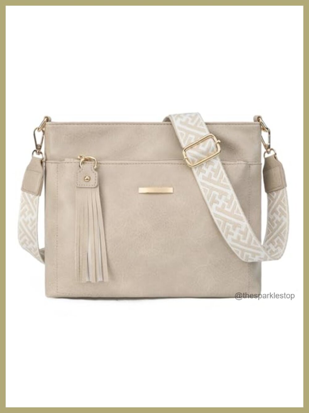 Faux Leather Tassel Crossbody Bag with Adjustable Weaving Strap